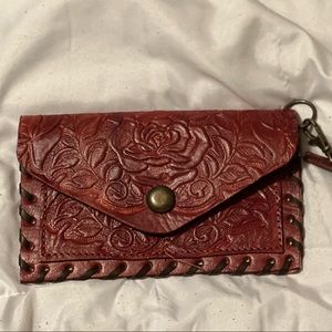 Leather wristlet